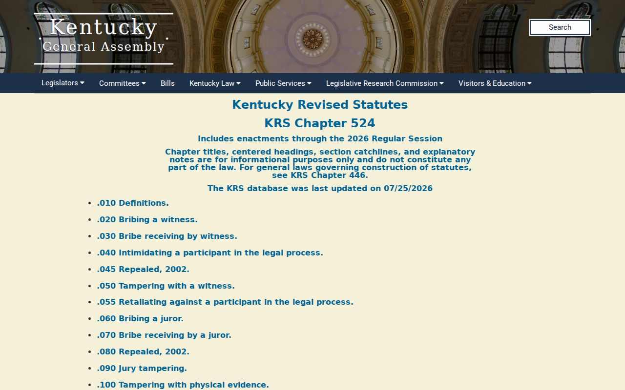 Ohio County criminal court cases KRS Chapter 431 statute page