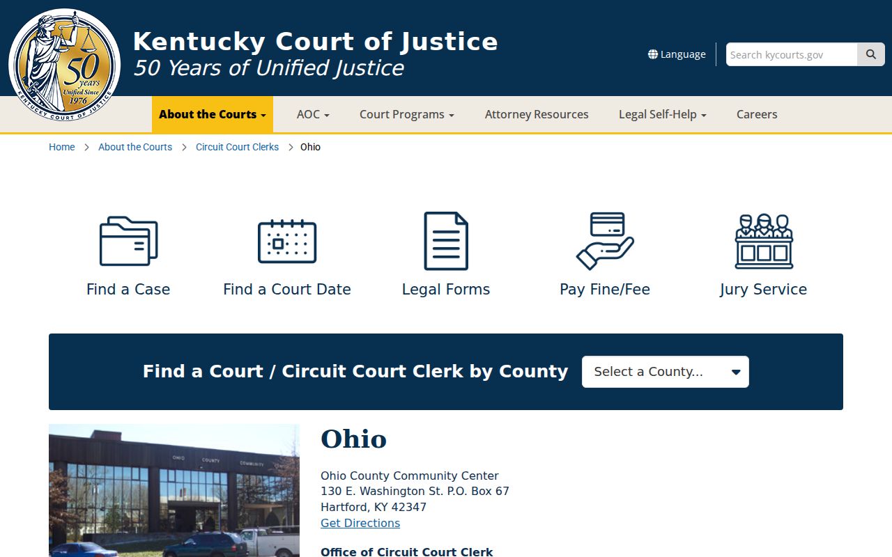 Ohio County criminal court cases official court page