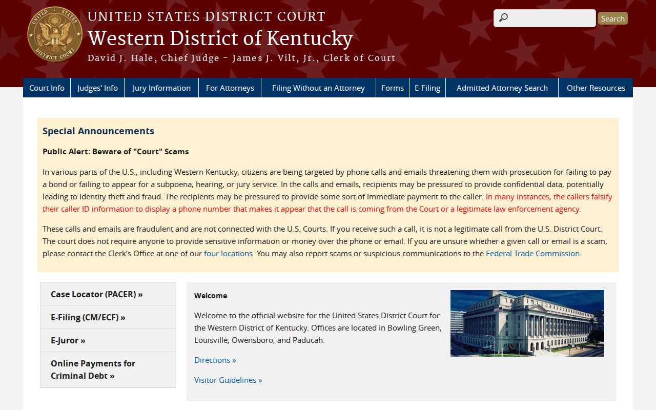 Ohio County criminal court cases Western District of Kentucky page