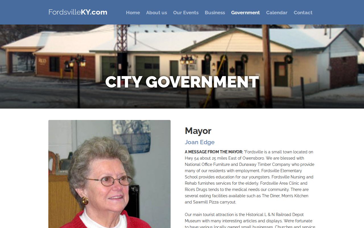 Fordsville Ohio County criminal records City Hall government custodian page