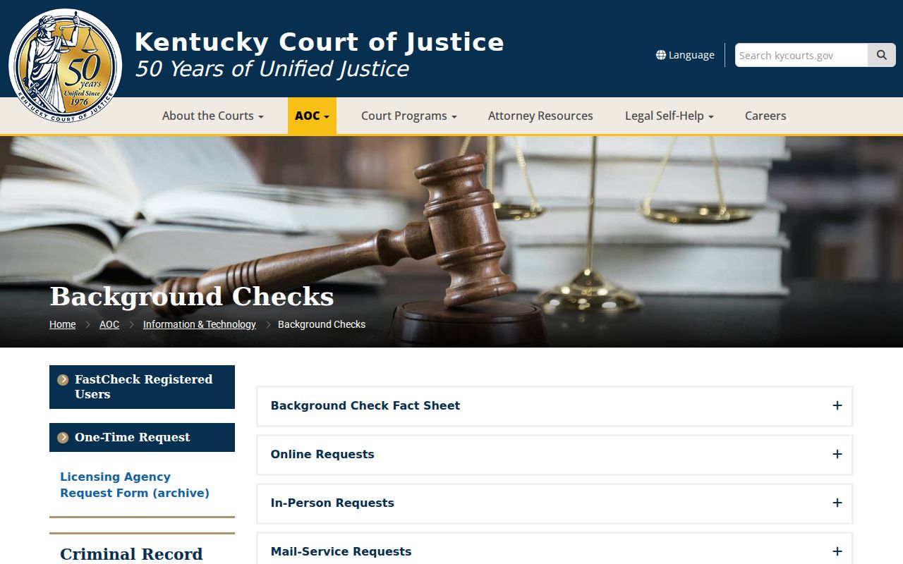 Ohio County criminal history AOC background check options