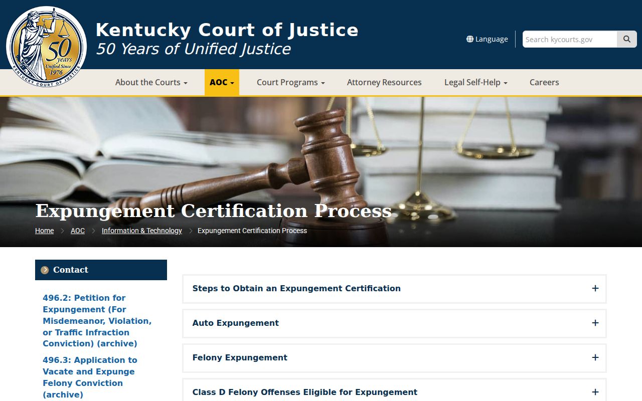 Ohio County criminal record expungement instructions