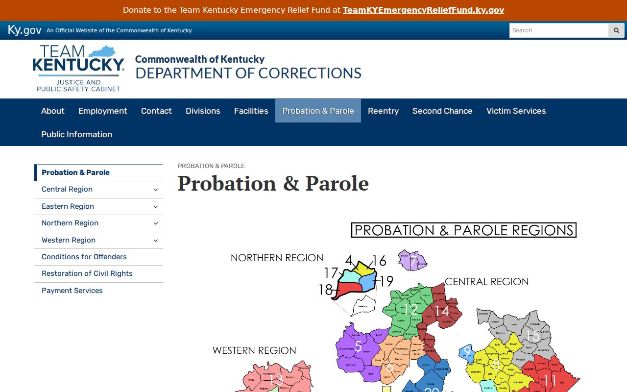 Ohio County criminal supervision records probation and parole page