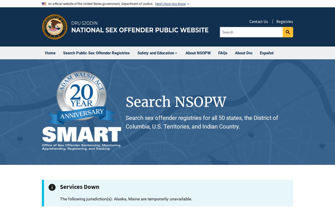Ohio County sex offender search through the national NSOPW registry